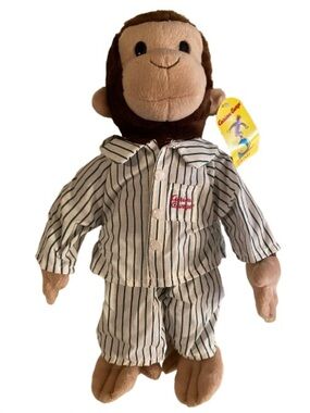 Vintage Gund Curious George in Pajamas w/ Wards Tag 13” Monkey Y2K Nostalgia